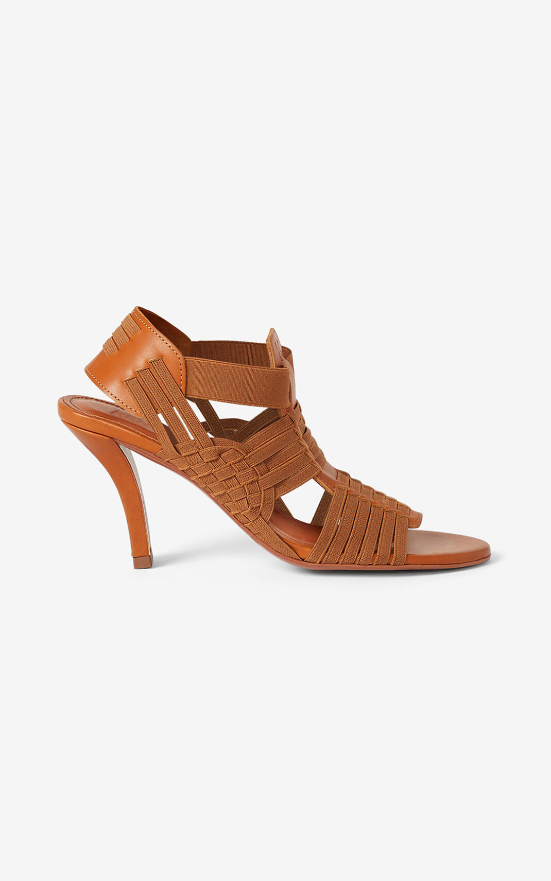 Sandalia Kenzo Greek heeled Couro Feminino - Bege Escuro | 498MNYBWF